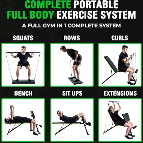 OptimalBody Fitness RBS4 Resistance Bench Home Gym System Black