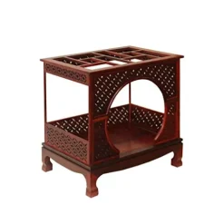 orientliving Chinese Rosewood Furniture Canopy Bed Miniature Display Brown