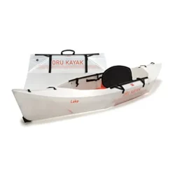 Oru Kayak Lake Pro Bundle | Foldable Kayak, Fiberglass Paddle, Pack, Float Bags, Bottle – White
