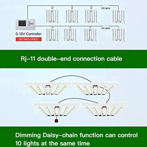 OSTEK 660W Full Spectrum LED Grow Light for Indoor Plants, Dimmable, Waterproof