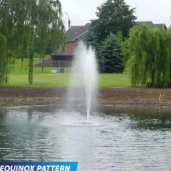 Outdoor Water Solutions 1HP Decorative Pond Floating Eco Fountain with Color Changing Lights Black