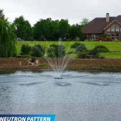 Outdoor Water Solutions 1HP Decorative Pond Floating Eco Fountain with Color Changing Lights Black