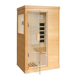 OUTEXER Far Infrared Sauna Canadian Hemlock Wood Indoor 800W with Control Panel Wood Color