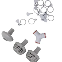 Outsunny 18′ x 10′ Above Ground Rectangular Pool Set Brown