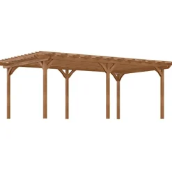 Outsunny 12′ x 20′ Outdoor Pergola Wood Gazebo Brown