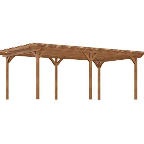 Outsunny 12′ x 20′ Outdoor Pergola Wood Gazebo Brown