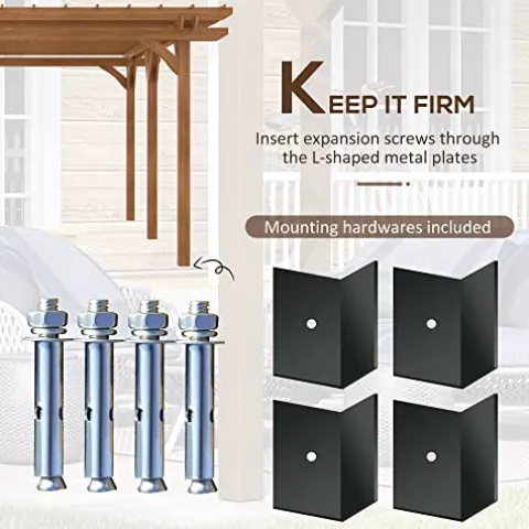 Outsunny 12′ x 20′ Outdoor Pergola Wood Gazebo Brown