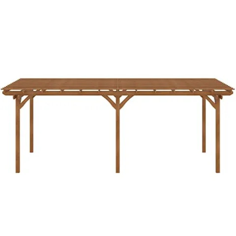 Outsunny 12′ x 20′ Outdoor Pergola Wood Gazebo Brown