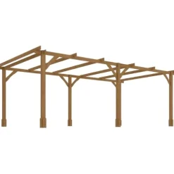 Outsunny 20′ x 10′ Outdoor Pergola Wood Gazebo Dark Brown
