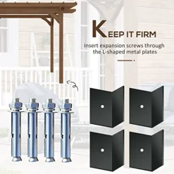 Outsunny 12′ x 10′ Outdoor Wood Pergola Gazebo for Climbing Plants Brown