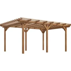 Outsunny 12′ x 16′ Outdoor Wood Pergola Brown