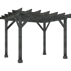 Outsunny 12′ x 10′ Weather-Resistant Cedar Wood Patio Pergola Black