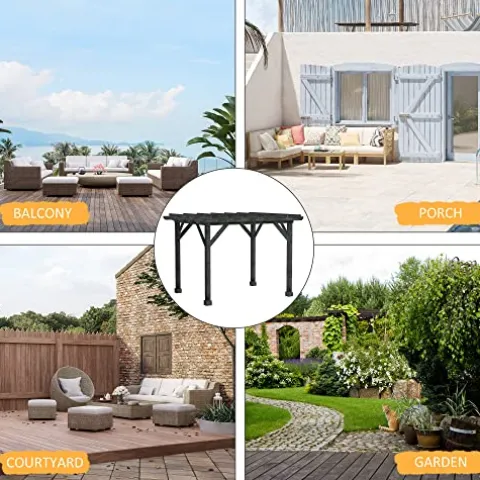 Outsunny 12′ x 10′ Weather-Resistant Cedar Wood Patio Pergola Black