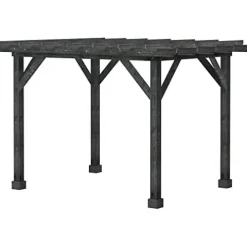 Outsunny 12′ x 10′ Weather-Resistant Cedar Wood Patio Pergola Black