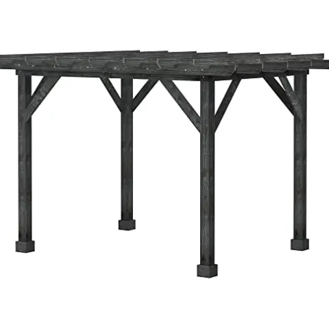 Outsunny 12′ x 10′ Weather-Resistant Cedar Wood Patio Pergola Black