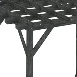 Outsunny 12′ x 10′ Weather-Resistant Cedar Wood Patio Pergola Black