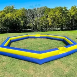 OZIS 26FT Inflatable Gaga Ball Pit with Built-in Blower Blue & Yellow