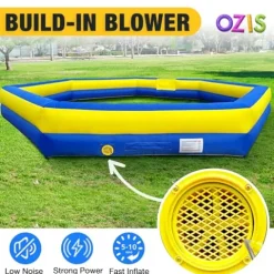 OZIS 26FT Inflatable Gaga Ball Pit with Built-in Blower Blue & Yellow