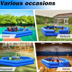OZIS 20FT PVC Inflatable Gaga Ball Pit with Built-in Blower Blue