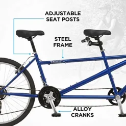 Pacific Dualie Adult Tandem Cruiser Bike Blue