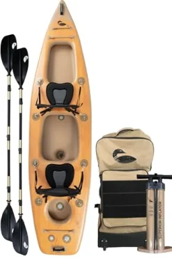 Paddle North 12′ Karve Kayak XL Two-Person Inflatable Kayak – Wood Grain