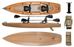 Paddle North 12′ Karve Kayak XL Two-Person Inflatable Kayak – Wood Grain