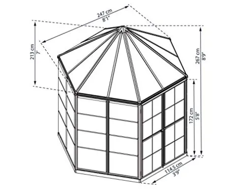 Palram Canopia Oasis Greenhouse 7′ x 8′ x 9′ Gray