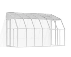 Palram Canopia Rion Sun Room Lean-to Greenhouse DIY Kit 6×12 FT White