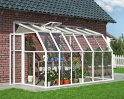Palram Canopia Rion Sun Room Lean-to Greenhouse DIY Kit 6×12 FT White
