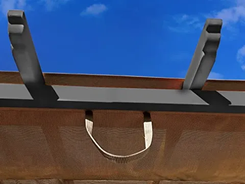 Paragon Outdoor 11’ x 11’ Florence Aluminum Pergola with Retractable Canopy Cocoa