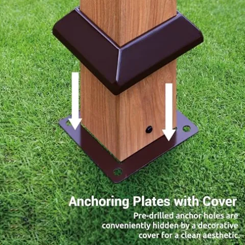 Paragon Outdoor 11′ x 16′ Florence Aluminum Pergola with Gray Canopy