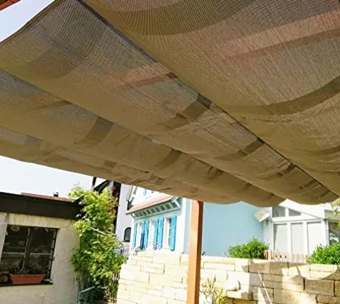 Paragon Outdoor 11’ x 16’ Florence Aluminum Pergola with Retractable Canopy Cocoa