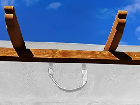 Paragon Outdoor 11’x11′ Aluminum Pergola with Retractable Canopy Off-White