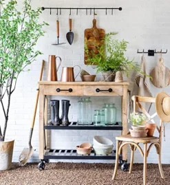 Park Hill Collection Garden Potting Cart Natural