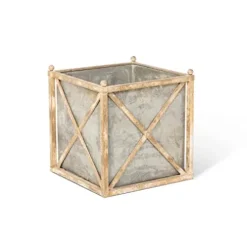 Park Hill Collection Manor Metal Estate Planter Large Aged Metal