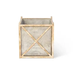 Park Hill Collection Manor Metal Estate Planter Large Aged Metal