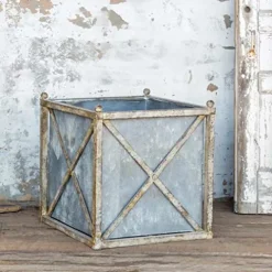 Park Hill Collection Manor Metal Estate Planter Large Aged Metal