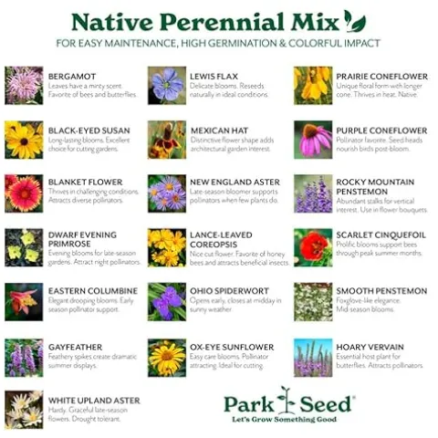 Park Seed Grow Your Own Wildflower Garden Seeds Native Perennial Mix 10 lbs