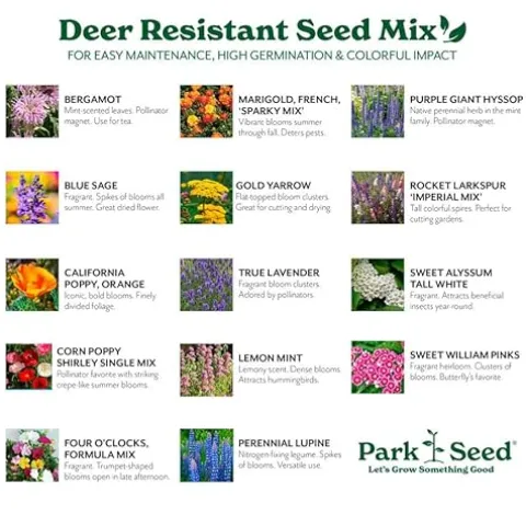 Park Seed Wildflower Garden Seed Mixture Deer Resistant Mix 25 lbs