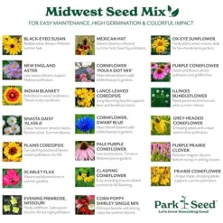 Park Seed Wildflower Garden Seeds Mixture for Pollinators – Midwest Regional Mix, 25 lbs