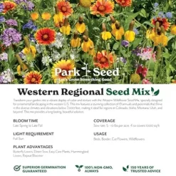 Park Seed Wildflower Garden Seeds Mixture for Pollinators – Western Regional Mix, 50 lbs