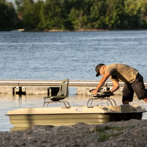 Pelican Bass Raider 10E Angler Fishing Boat 10.2 ft Khaki Beige