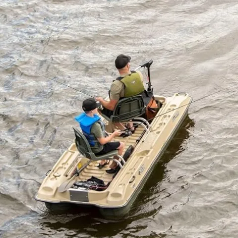 Pelican Bass Raider 10E Angler Fishing Boat 10.2 ft Khaki Beige