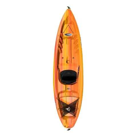 Pelican Sentinel 100X Sit-on-top Kayak – Recreational One Person Kayak – 10 ft – Fade Fireman Red/Yellow