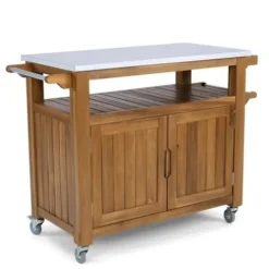 Pemberly Row Modern Outdoor Cart Brown