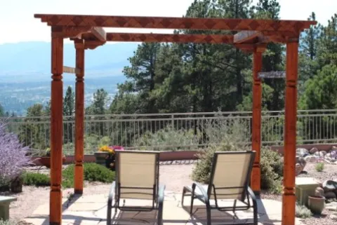 Pergola Southwestern Style Rustic Carved Gazebo 10×10