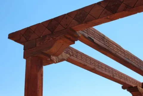 Pergola Southwestern Style Rustic Carved Gazebo 10×10