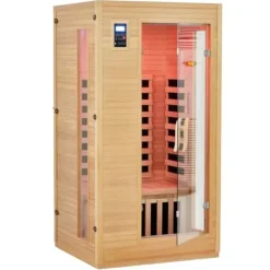 PioneerWorks 1 Person Infrared Sauna Wood Color