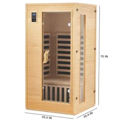 PioneerWorks 1 Person Infrared Sauna Wood Color