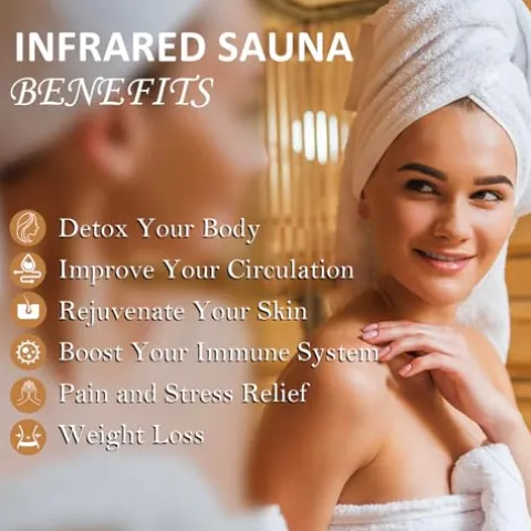 PioneerWorks 2-Person Infrared Sauna Low EMF 6-Plate Wood Color